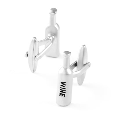 Silver Wine Bottle Cufflinks