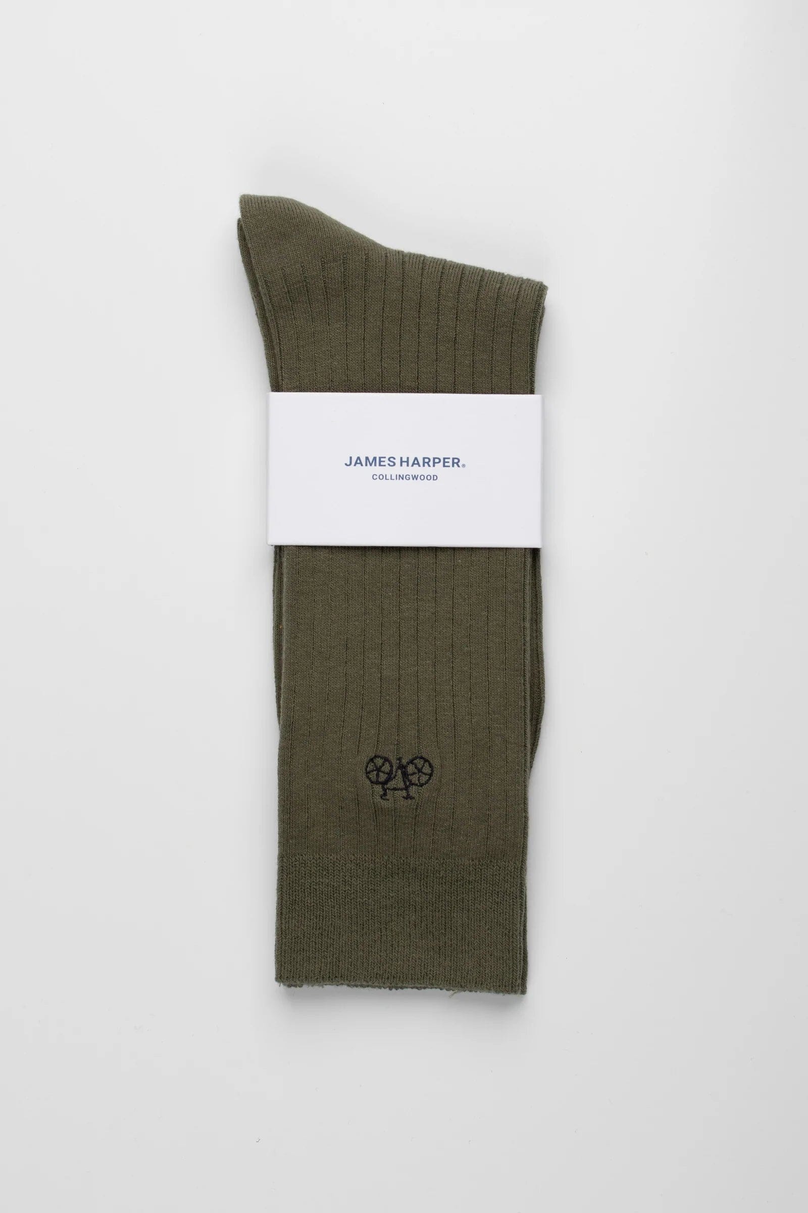 Olive Ribbed Socks Socks Clinks 