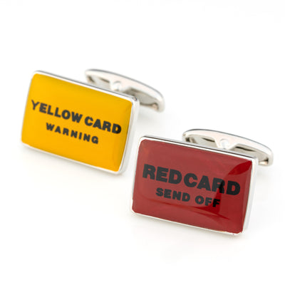 Red and Yellow Card Soccer Football Cufflinks