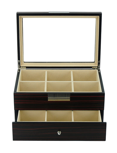 Ebony Wooden Tie Box for 12, Storage Boxes, CB5015, Tie Stotage Box, Cuffed, Clinks, Clinks Australia