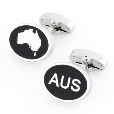 Australian Map and AUS Cufflinks, Novelty Cufflinks, CL8505, Mens Cufflinks, Cufflinks, Cuffed, Clinks, Clinks Australia