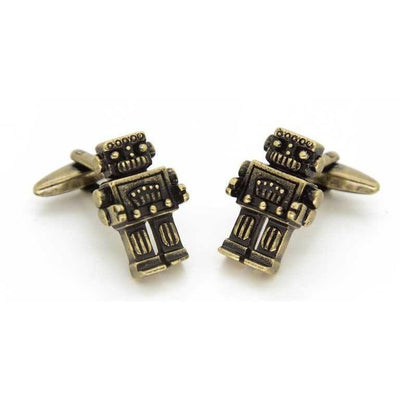 Robot Cufflinks in Antique Burnished Gold