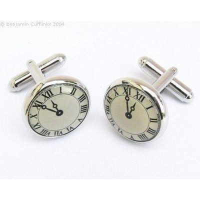 Roman Numeral Clock-Face Cufflinks