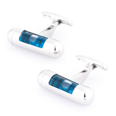 Blue Spirit Level Cufflinks