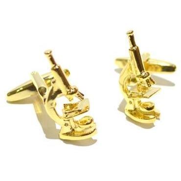 Scientific Microscope Gold Cufflinks