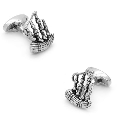 Scottish Bagpipe Cufflinks Silver