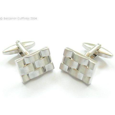Silver Basket Weave Cufflinks