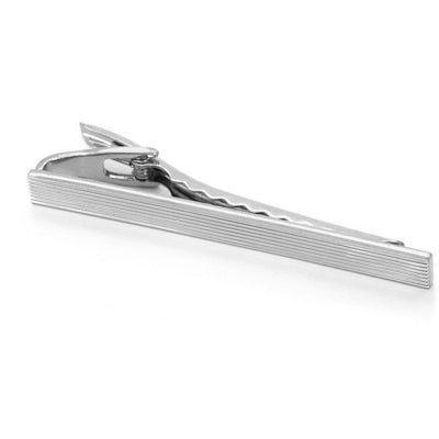 Silver Multi Lines Tie Clip