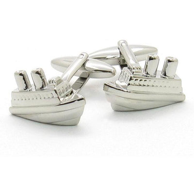 Silver Ship Cufflinks