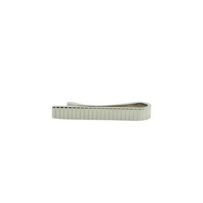 Vertical Lines Silver Tie Bar