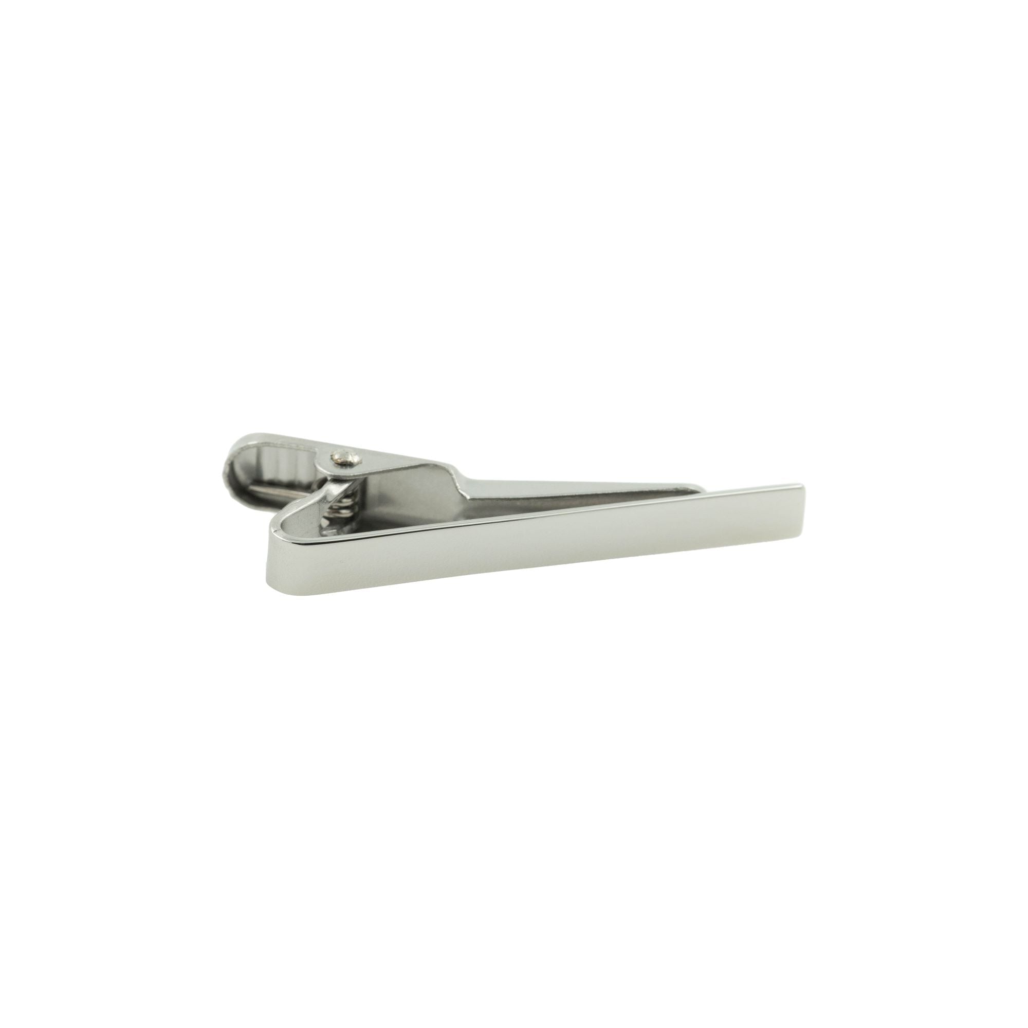 Small Shiny Silver Tie Clip 40mm