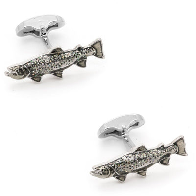 Sparkle Scaled Rainbow Trout Fish Cufflinks