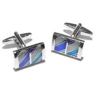 Striped Windows Blue and Green Cufflinks