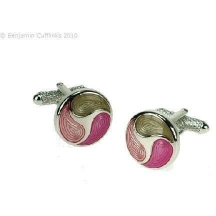 Swirling Drops Pink Cufflinks