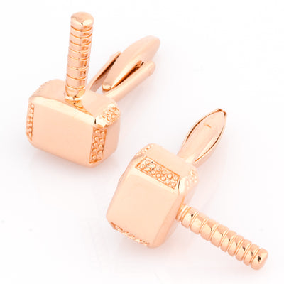 Thor Style Hammer Cufflinks Rose Gold