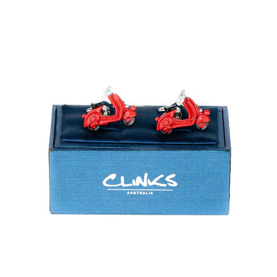 Red 3D Vespa Scooter Cufflinks