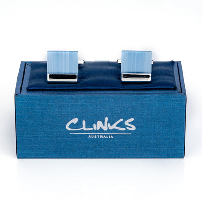 Blue Ice Cateye Cufflinks