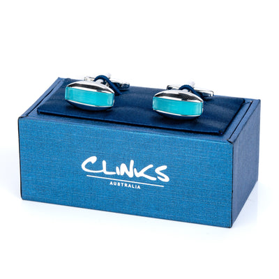 Aqua Blue Cateye Cufflinks