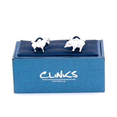 Bull and Bear Silver Cufflinks