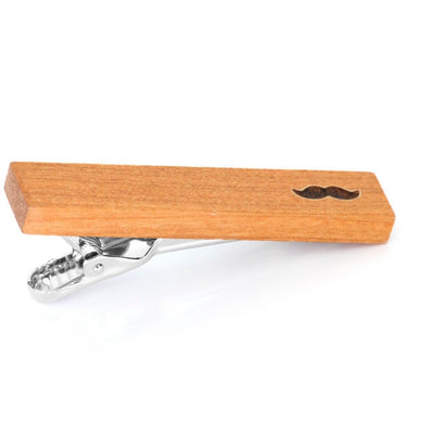 Wood Moustache Stamp Tie Clip