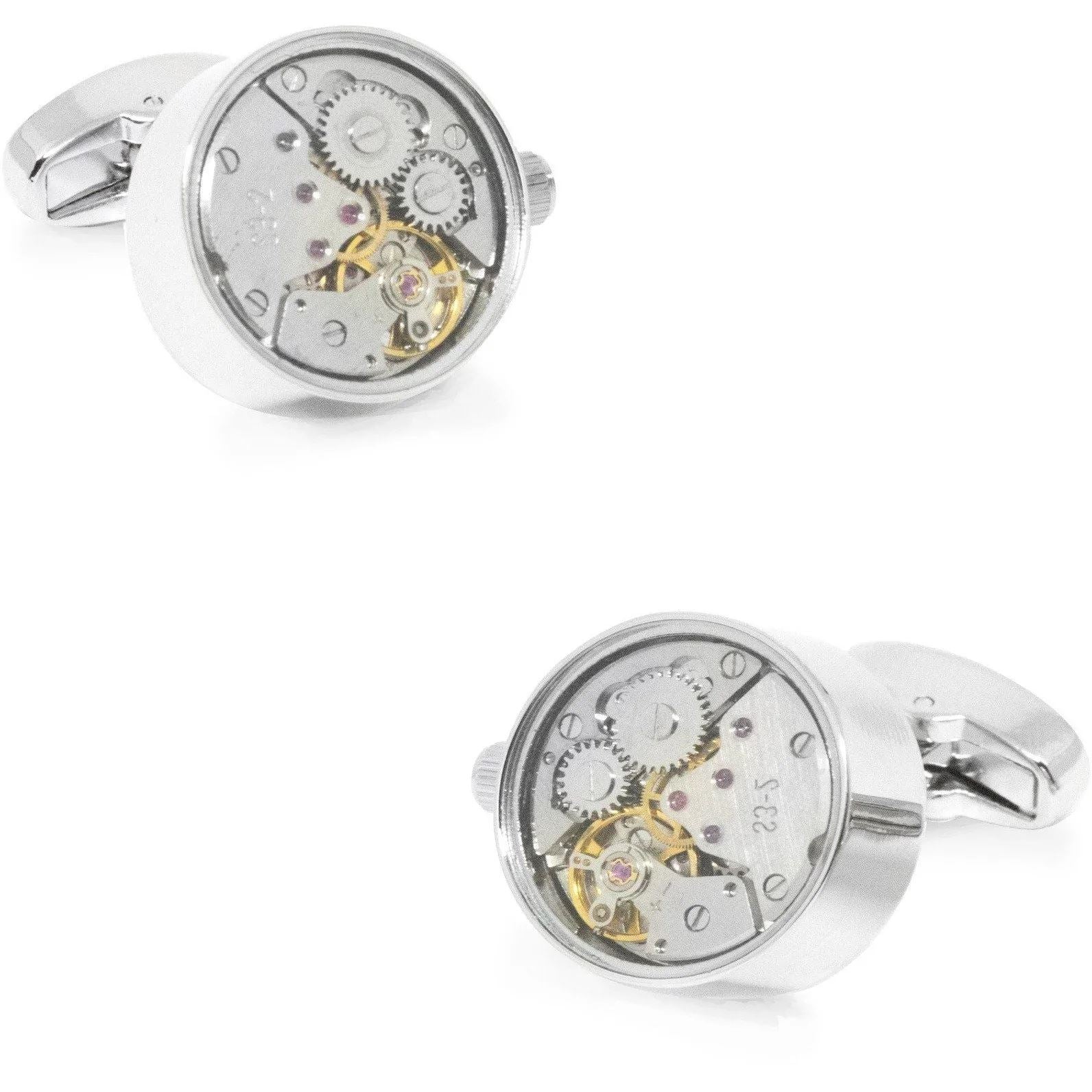 Working Watch Movement Steampunk Cufflinks Silver Novelty Cufflinks Clinks Australia 