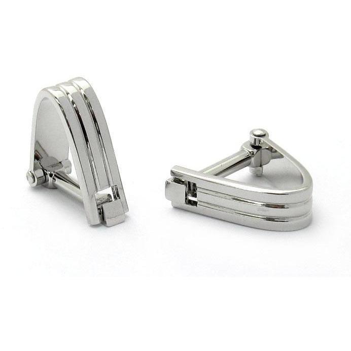 Wrap Around Silver Groove Cufflinks