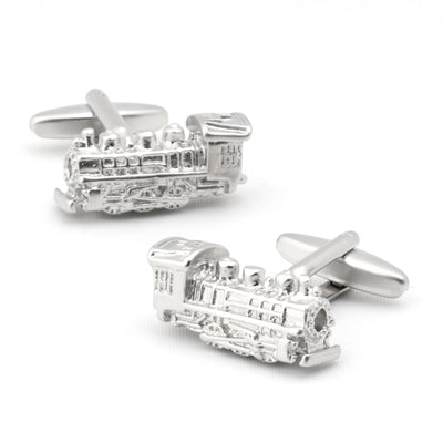 Train Silver Cufflinks