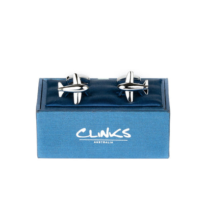 Bubble Plane Silver Cufflinks