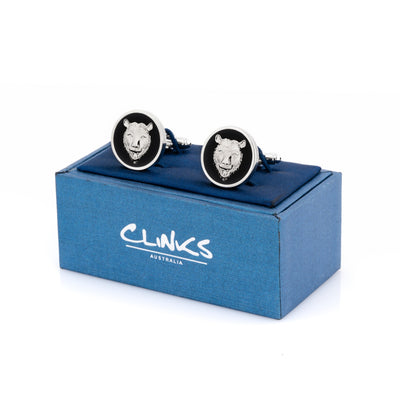 Bear Black Enamel Cufflinks