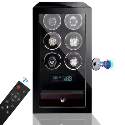 Yarra Watch Winder for 6 Watches + Drawer with Fingerprint Lock