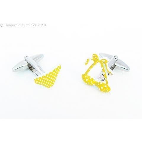 Yellow Polka Dot Bikini Cufflinks