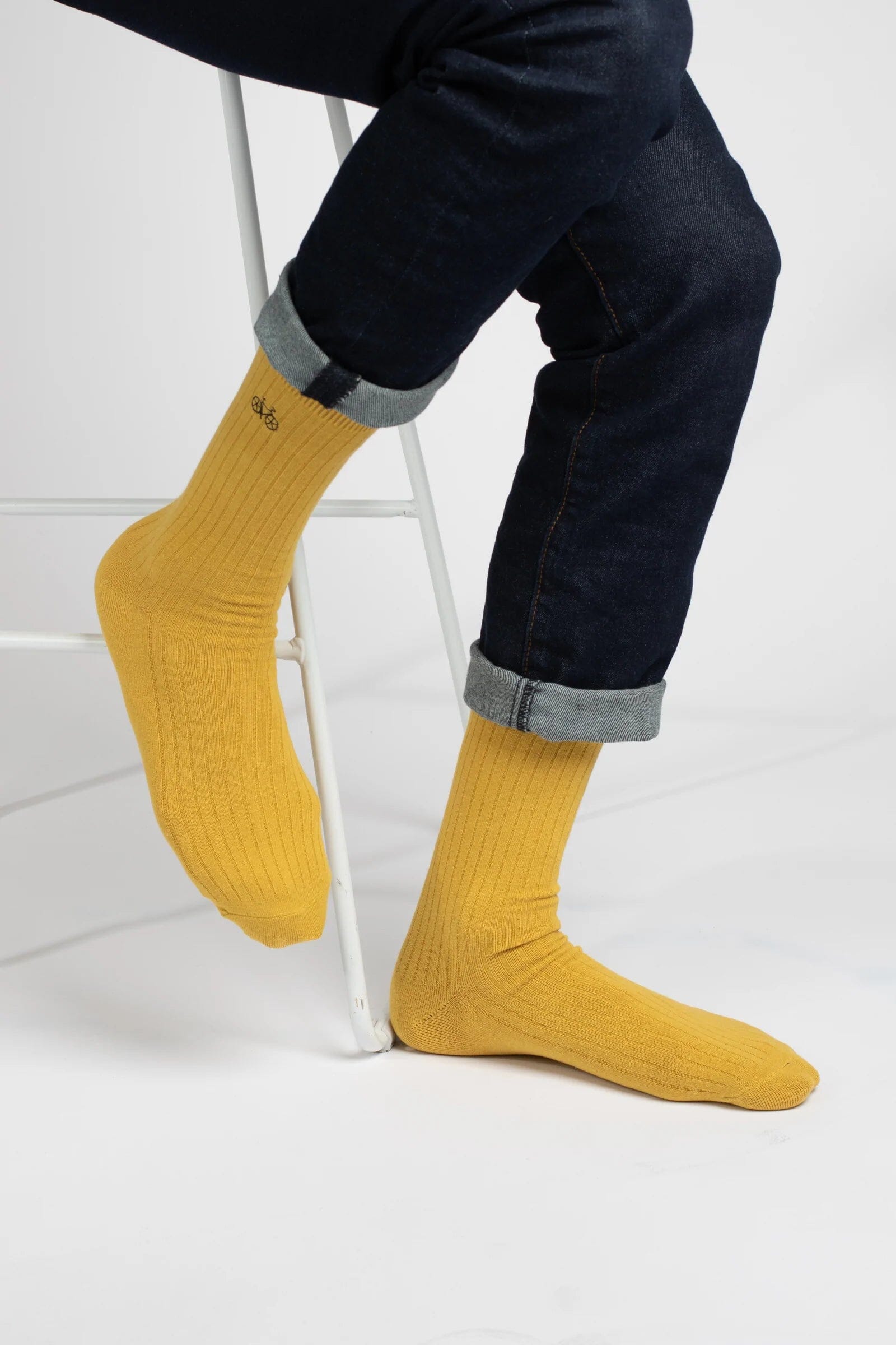 Yellow Ribbed Socks Socks Clinks 