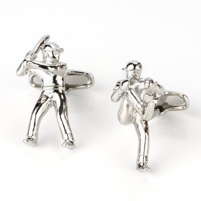 Baseball Pitcher and Batter Cufflinks